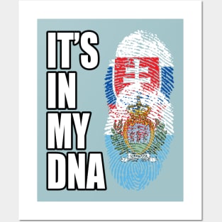 Slovak And Sammarinese Vintage Heritage DNA Flag Posters and Art